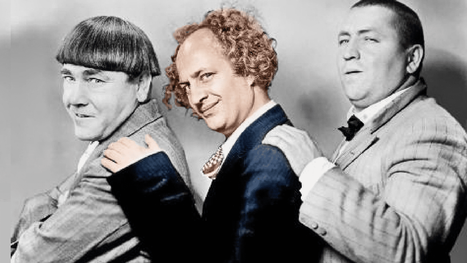 Larry Fine with his iconic hairstyle.